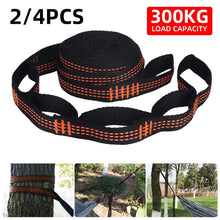 Load image into Gallery viewer, 2/4Pcs Hammock Straps Special Reinforced Polyester Straps 5 Ring High Load-Bearing Barbed Black Outdoor Camping Hammock Straps - Ammpoure Wellbeing 🇬🇧
