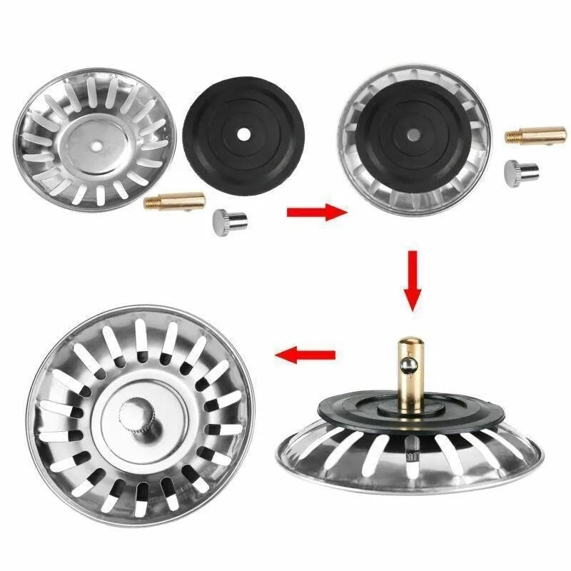 2pcs Kitchen Sink Strainer Stopper Waste Plug Sink Filter Filtre Sink Strainer Filter Floor Drain Kitchen Tools - Ammpoure