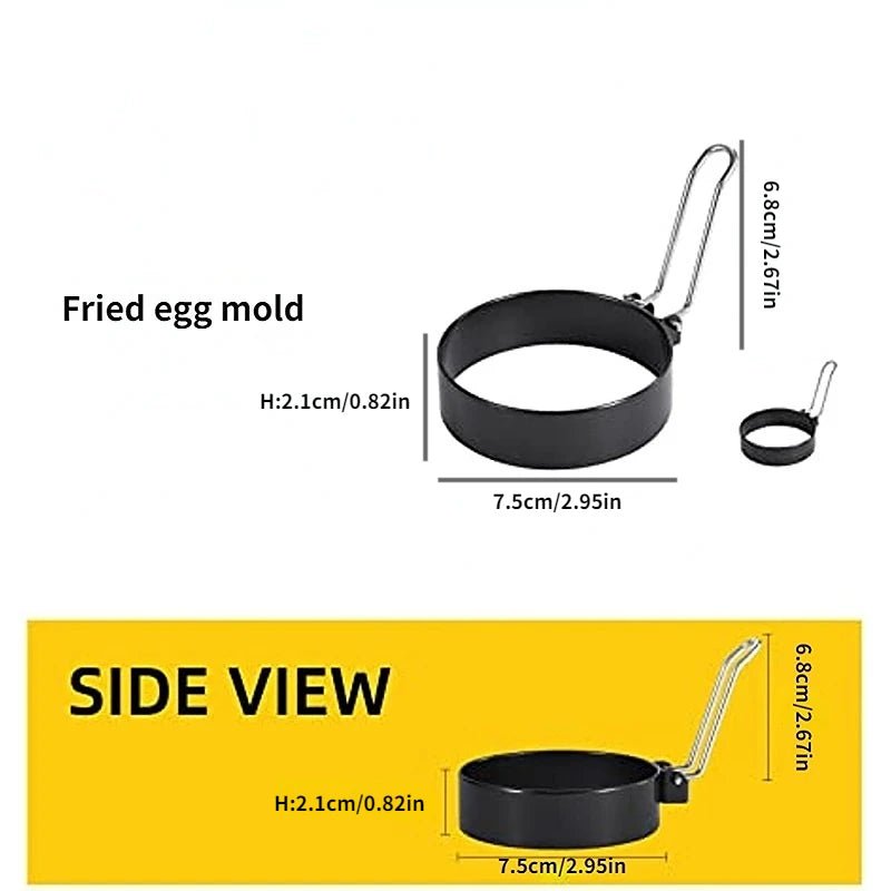 2PCS Stainless Steel Egg Ring Canada Non-Stick Egg Shaper for McMuffins, Sandwiches & Breakfast Cooking - Ammpoure
