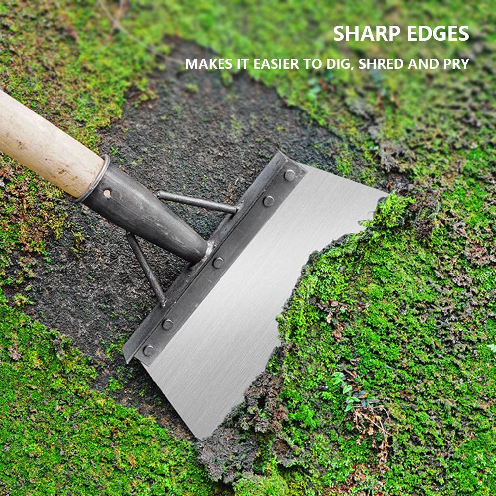 30cm Metal Weed Cleaning Shovel Stainless Steel Cleaning Shovel for Moss Multifunctional Outdoor Garden Shovel Farm Weeding Tool - Ammpoure