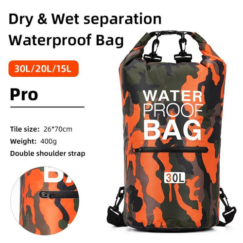30L 15L Waterproof Dry Bags With Wet Separation Pocket Backpack For Kayaking Boating Swimming Outdoor Sports Bag XAZ9 - Ammpoure Wellbeing 🇬🇧
