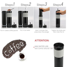 Load image into Gallery viewer, 350ML Coffee Tea Portable French Press Coffee Maker Coffee Bottle Insulated Travel Mug Hand Pressure Coffee Pot For Car - Ammpoure Wellbeing 🇬🇧
