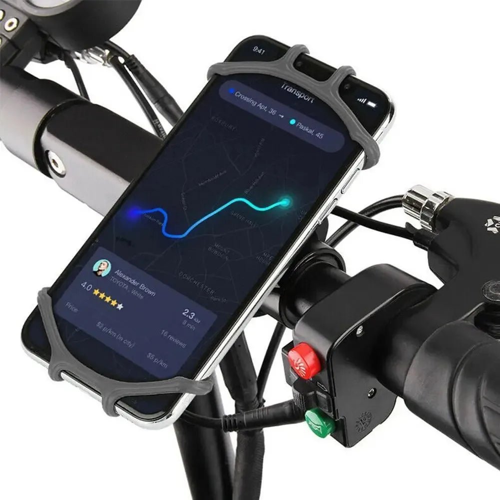 360 Rotatable Bicycle Phone Holder Silicone Motorcycle Stand Bracket GPS Support For Iphone 11 Xiaomi 10 Huawei P40 - Ammpoure
