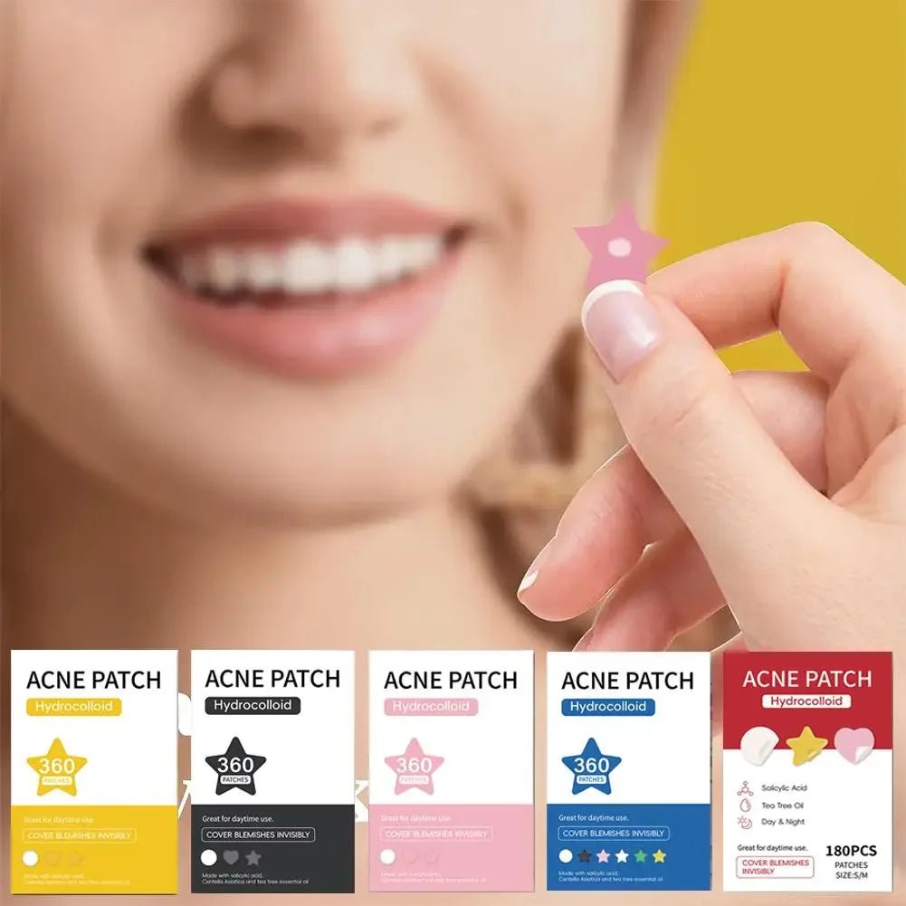 360Pcs Colorful Invisible Pimple Removal Anti - Acne Hydrocolloid Patches Spots Marks Concealer Beauty Makeup Tool Repair Sticker - Ammpoure
