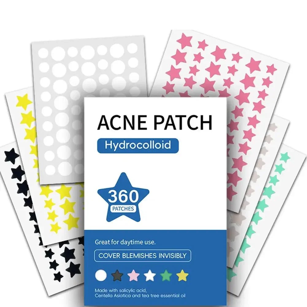 360Pcs Colorful Invisible Pimple Removal Anti - Acne Hydrocolloid Patches Spots Marks Concealer Beauty Makeup Tool Repair Sticker - Ammpoure