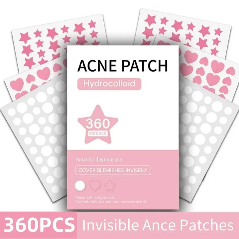 360Pcs Colorful Invisible Pimple Removal Anti - Acne Hydrocolloid Patches Spots Marks Concealer Beauty Makeup Tool Repair Sticker - Ammpoure