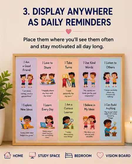 Kindness Friendship Flashcards, Social Skills, Behavior, Kids Daily Encouragement (PDF)