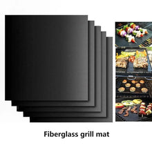Load image into Gallery viewer, 3Pcs 40 X 30cm Black BBQ Grill Mat Barbecue Outdoor Baking Non Stick Pad Reusable Cooking Plate for Party Mat Tools Accessories - Ammpoure Wellbeing
