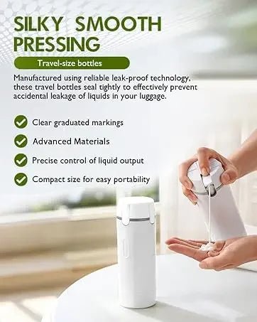 4 in 1 Travel Dispenser Portable USA Travel Bottles Leak Proof Leakproof Travel Container for Perfume Shampoo Conditioner Lotion - Ammpoure