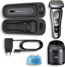 Load image into Gallery viewer, Braun Series 9 Pro Electric Shaver for Men, 4+1 ProHead with ProLift Precision Trimmer, Electric Razor for Wet &amp; Dry Use with Charging PowerCase, Gifts For Men, 2 Pin UK Plug, 9477cc, Silver Razor - Ammpoure Wellbeing
