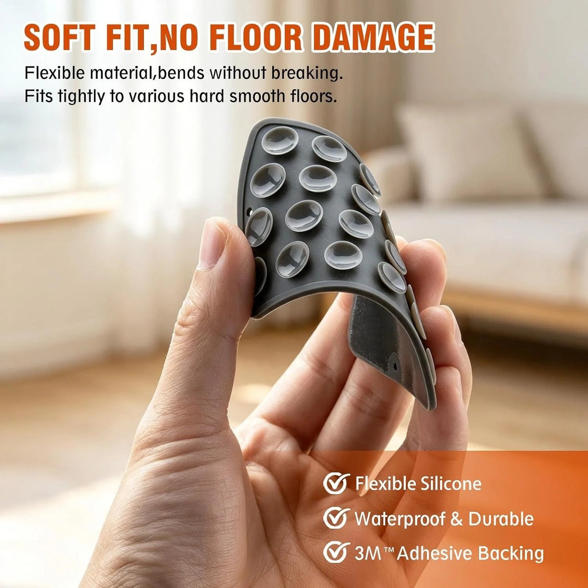 4/8PCS Reusable Carpet Anti-Slip Pads USA Easy-to-Install Rug Grippers to Prevent Slipping, Curling & Shifting, Durable Floor Protectors - Ammpoure