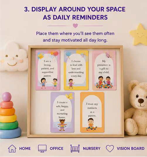 Positive Parenting Affirmation Cards, Mindful Motherhood Quotes, Daily Family Flashcards (Digital PDF)