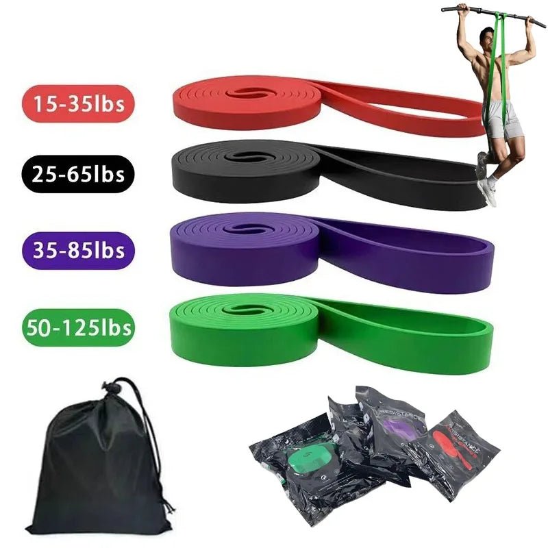 4pcs USA Pull Up Assistance Bands 4-Level Resistance Bands for Working Out Gym Exercise Bands for Full-Body Training Fitness - Ammpoure
