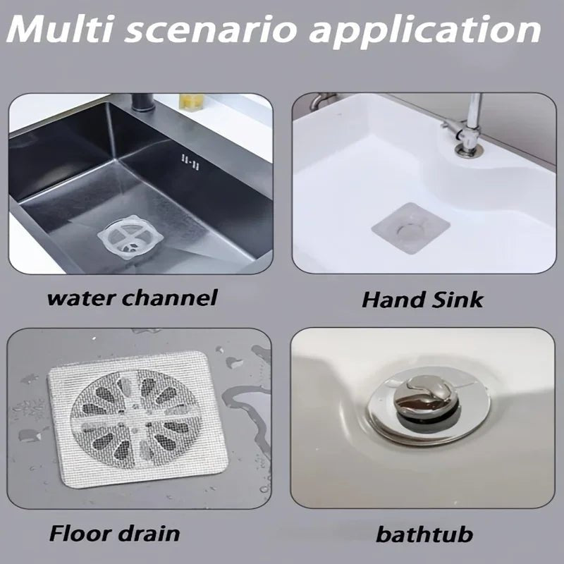 5-20Pcs Disposable Floor Drain Sticker Shower Drain Hair Catcher Cover Sink Strainers Hair Filters Bathtub Mesh Filter Sticker - Ammpoure