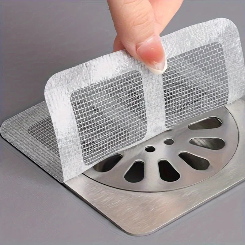 5-20Pcs Disposable Floor Drain Sticker Shower Drain Hair Catcher Cover Sink Strainers Hair Filters Bathtub Mesh Filter Sticker - Ammpoure