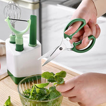 Load image into Gallery viewer, 5 piece New Green Kitchen Tools Set Multi-functional Peeler Fruit Knife Egg Beater Scissors Set Kitchen Cooking Gadget - Ammpoure Wellbeing 🇬🇧
