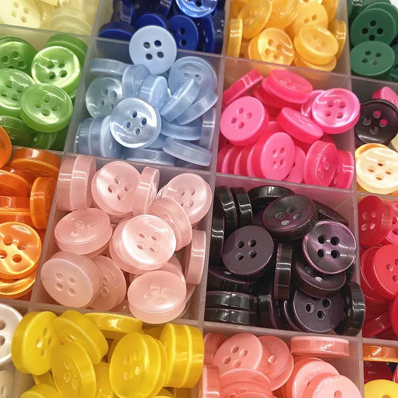 50 Pcs 11.5mm Color Resin Cat Eye Pearl Bowl-Shaped Buttons Canada 4-Hole Wedding Decoration Sewing Accessories - Ammpoure