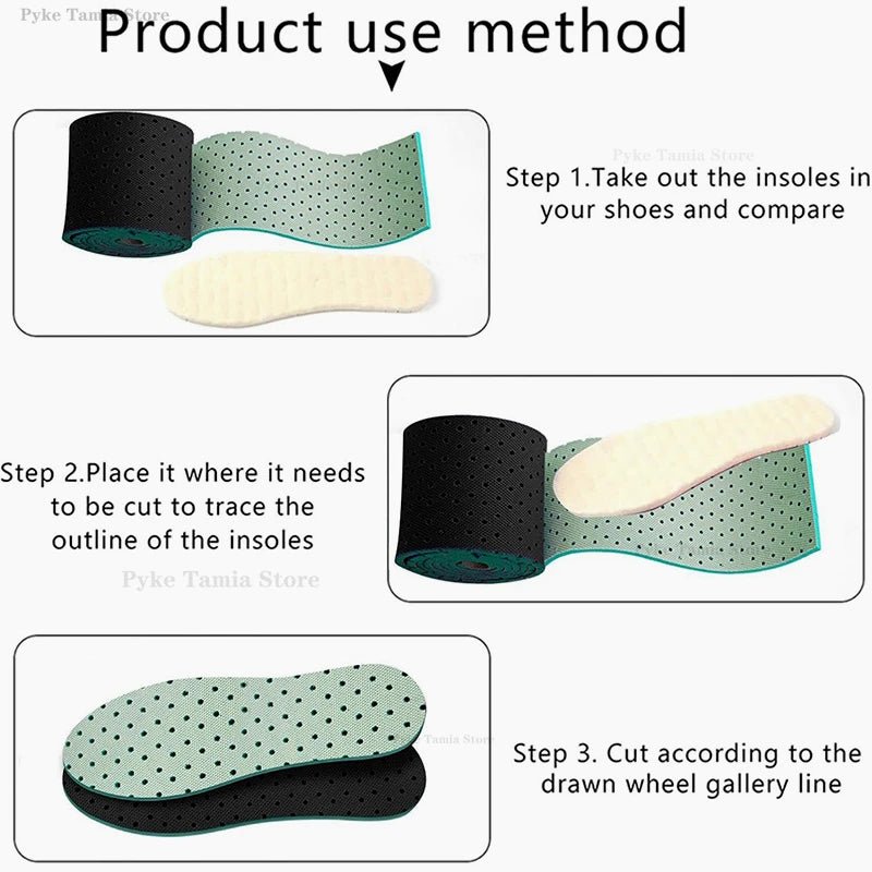 50/150cm Cuttable Insoles Adult Kids Soft Comfortable Sport Breathable Shock Absorption Shoe Inserts Universal Feet Sole Insoles - Ammpoure