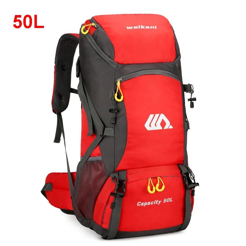50L Travel Backpack Camping Men Large Hiking Bag Tourist Rucksack Wate