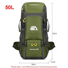 Load image into Gallery viewer, 50L Travel Backpack Camping Men Large Hiking Bag Tourist Rucksack Waterproof Outdoor Sports Climbing Mountaineering Bag Luggage - Ammpoure Wellbeing 🇬🇧
