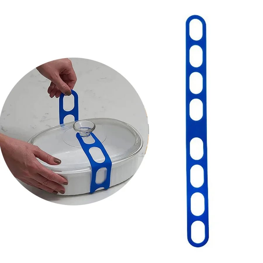 54cm Reusable Lid Strap Silicone Elastic Band Universal Pot Lid Holder for Lunch Box Strap Elastic Band Outdoor Tableware Tool - Ammpoure