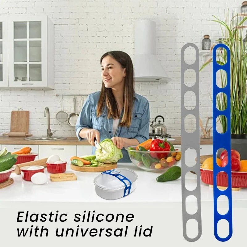 54cm Reusable Lid Strap Silicone Elastic Band Universal Pot Lid Holder for Lunch Box Strap Elastic Band Outdoor Tableware Tool - Ammpoure