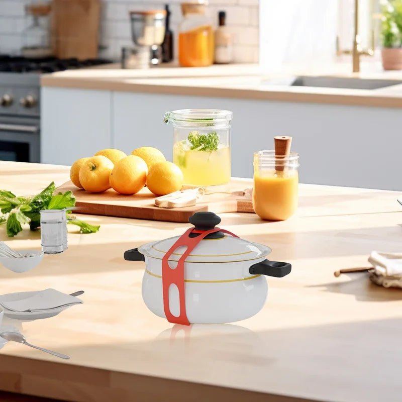 54cm Reusable Lid Strap Silicone Elastic Band Universal Pot Lid Holder for Lunch Box Strap Elastic Band Outdoor Tableware Tool - Ammpoure