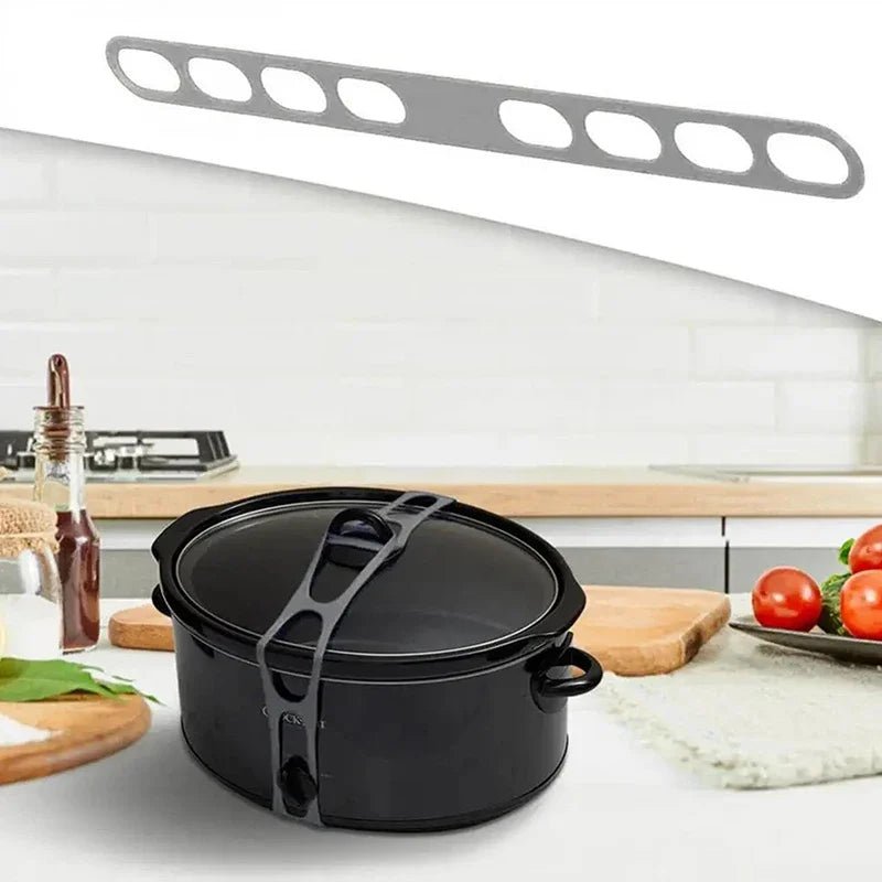 54cm Reusable Lid Strap Silicone Elastic Band Universal Pot Lid Holder for Lunch Box Strap Elastic Band Outdoor Tableware Tool - Ammpoure