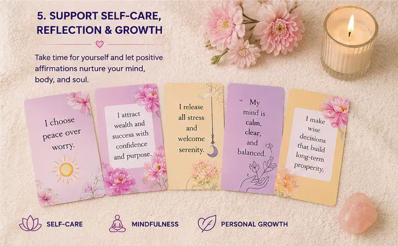 Printable Wealth Affirmation Cards, Abundance Mindset, Daily Motivation Quotes (Digital PDF)