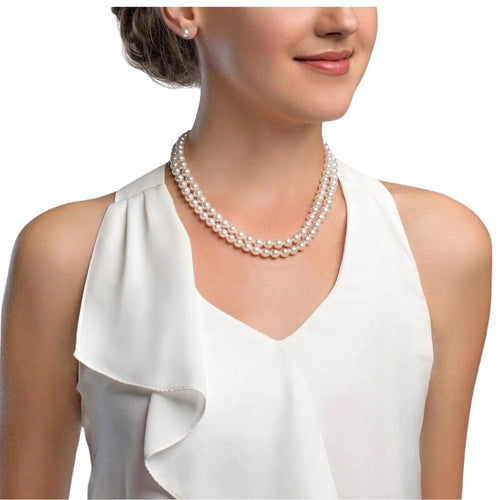 5mm Natural Fresh Water Real Pearl Necklace (Double Strand) - Ammpoure Wellbeing 🇬🇧