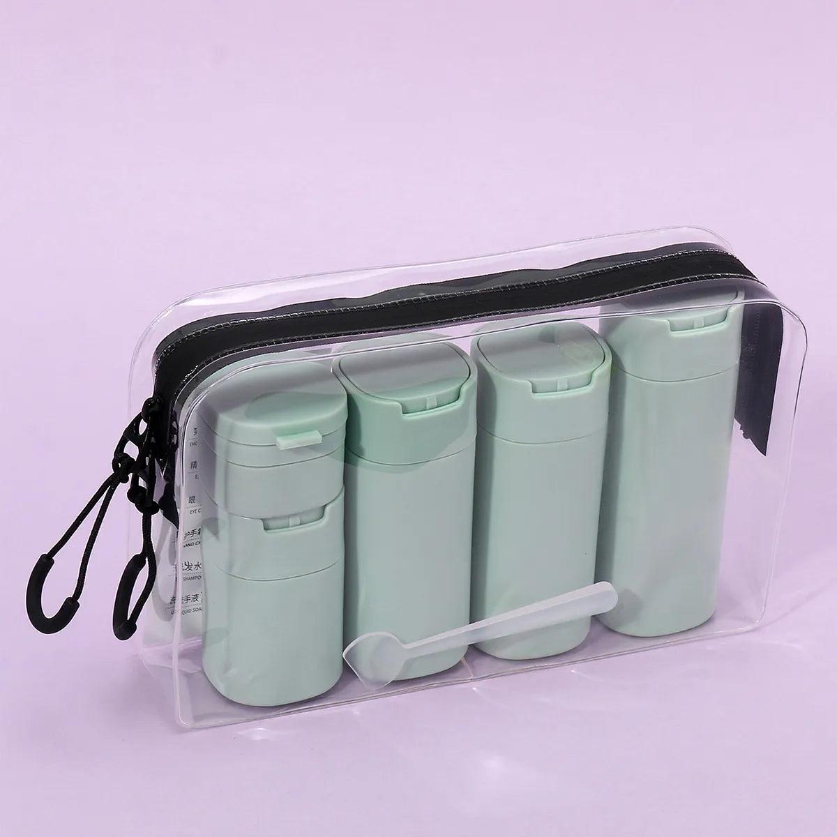 5pcs Multiple Colors Portable Soft Touch Cream Travel Dispenser Bottles Set for Lotion, Cleanser, Shampoo - Ammpoure Wellbeing