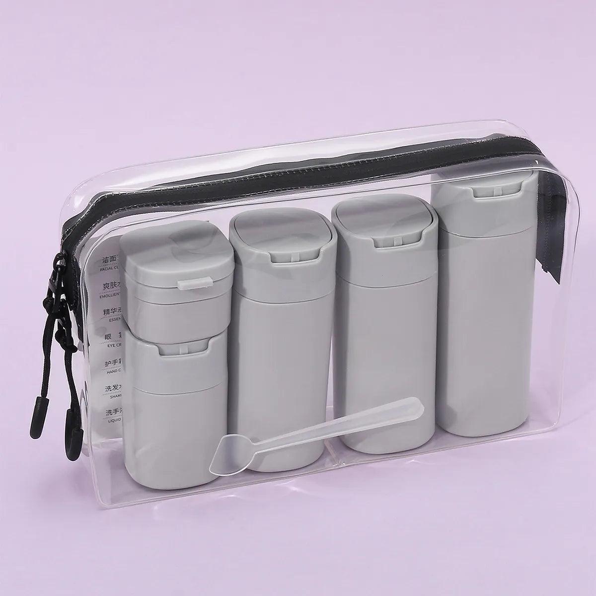 5pcs Multiple Colors Portable Soft Touch Cream Travel Dispenser Bottles Set for Lotion, Cleanser, Shampoo - Ammpoure Wellbeing