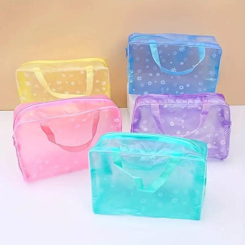 5pcs Transparent Toiletry Packaging Travel Cosmetic Bag Waterproof Travel BagToiletry Bag Portable Travel Business BeachBag - Ammpoure Wellbeing 🇬🇧
