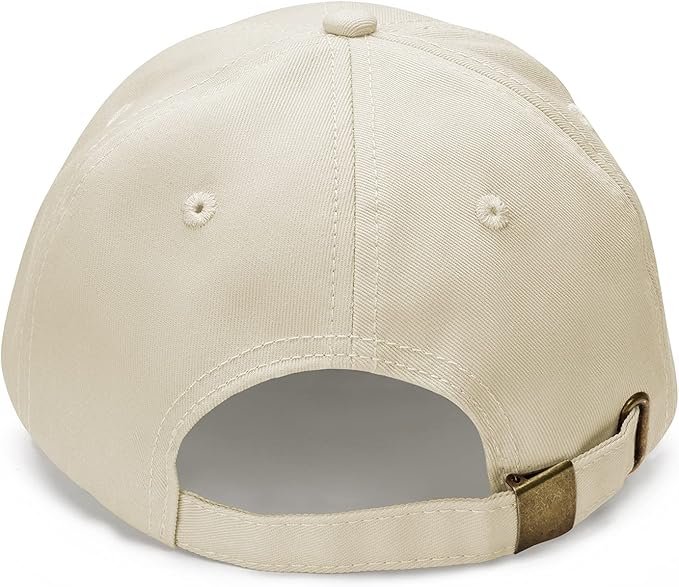 6-Panel Plain Baseball Cap — Adjustable Classic Cap for Men & Women, Beige UK - Ammpoure