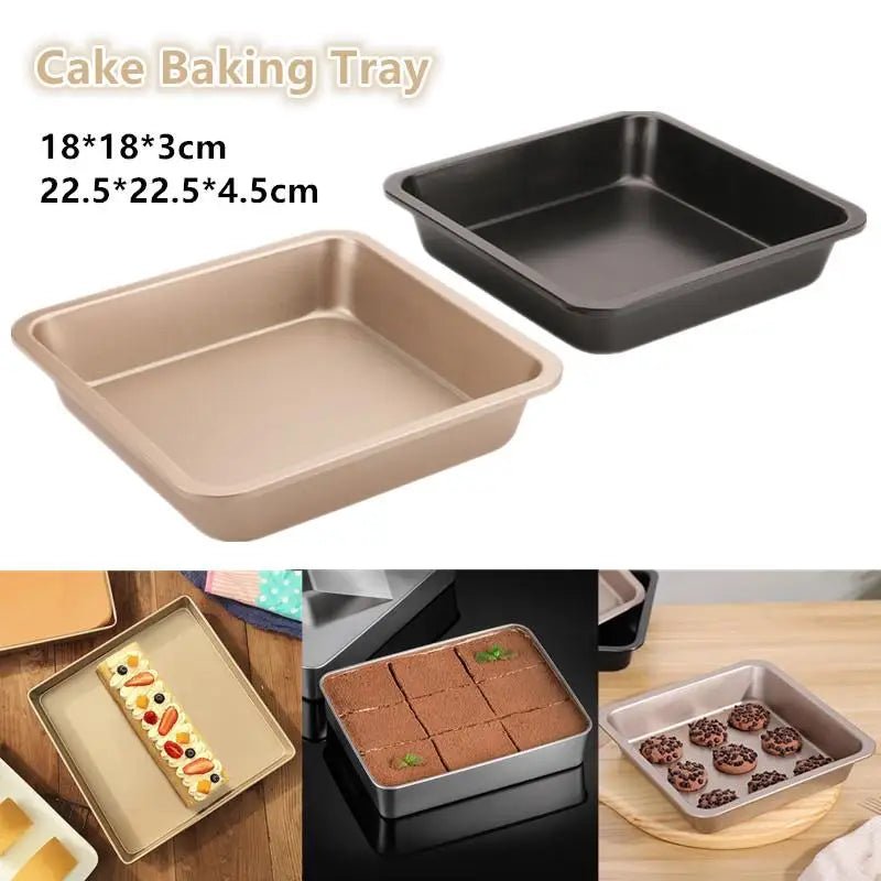 6/8 Inch Non - stick Square Baking Tray, Carbon Steel Oven Bakeware, Toast Bread Pizza Pie Cake Baking Mold Pan - Ammpoure