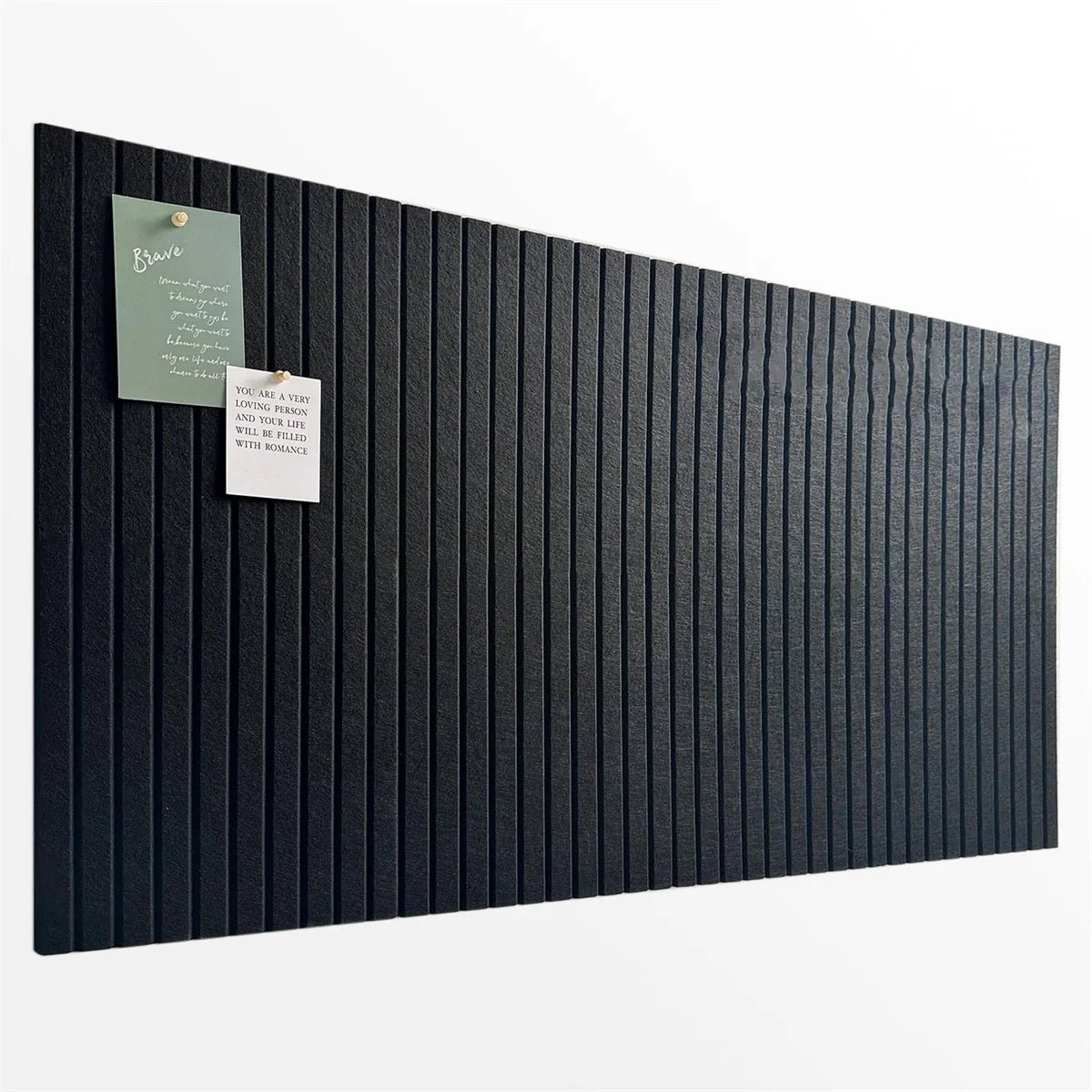 6pcs Large Cork Board for Office Black Felt Board Alternative - Slat Wall Paneling, Felt Bulletin Board Tiles for Office Wall - Ammpoure