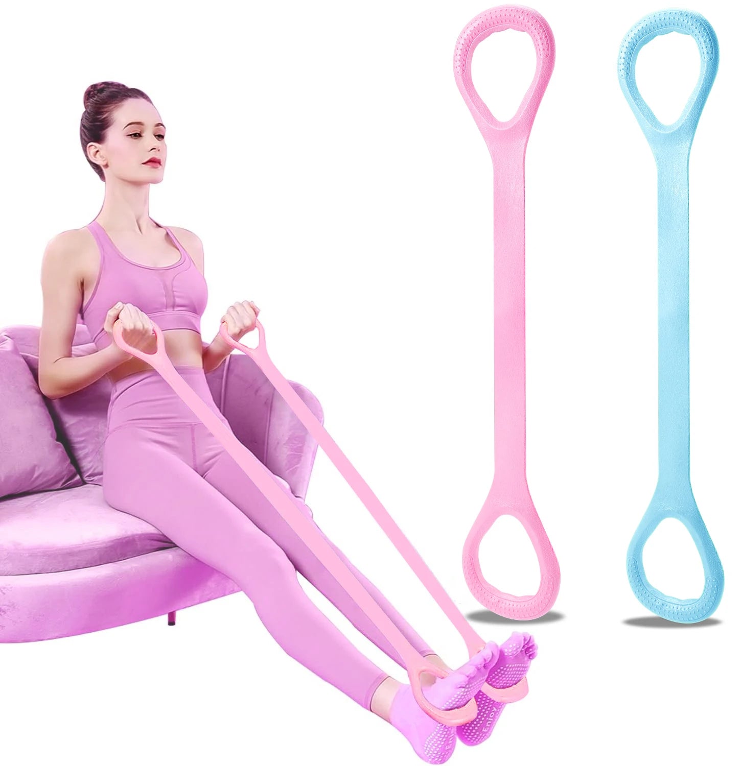 8 Fitness Workout Resistance Band Arm Back Shoulder Exercise Elastic Training Band Yoga Pilates Equipment - Ammpoure