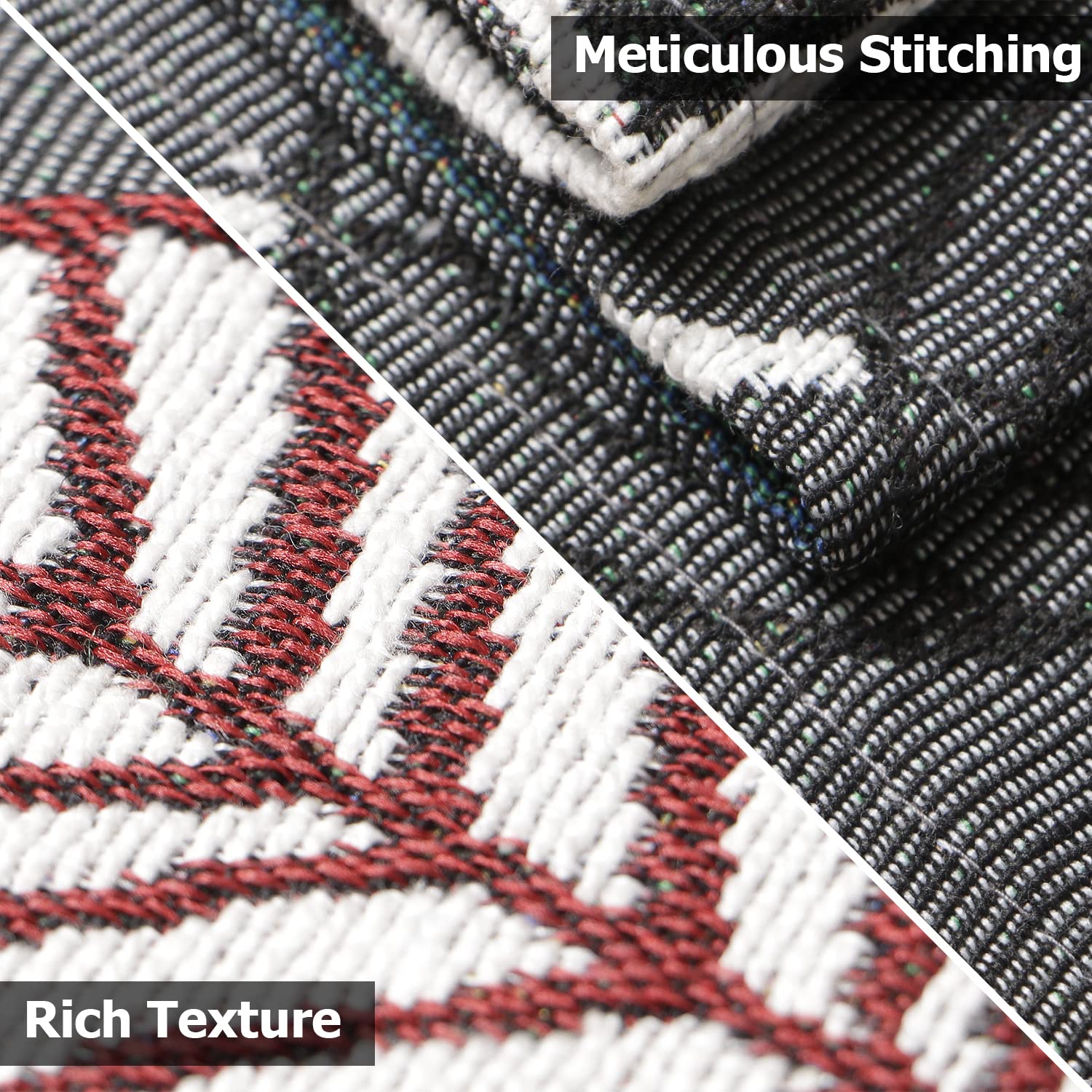 Cotton Jacquard Dinner Table Placemats Set of 4 (31 x 46 cm) Grey Leaves