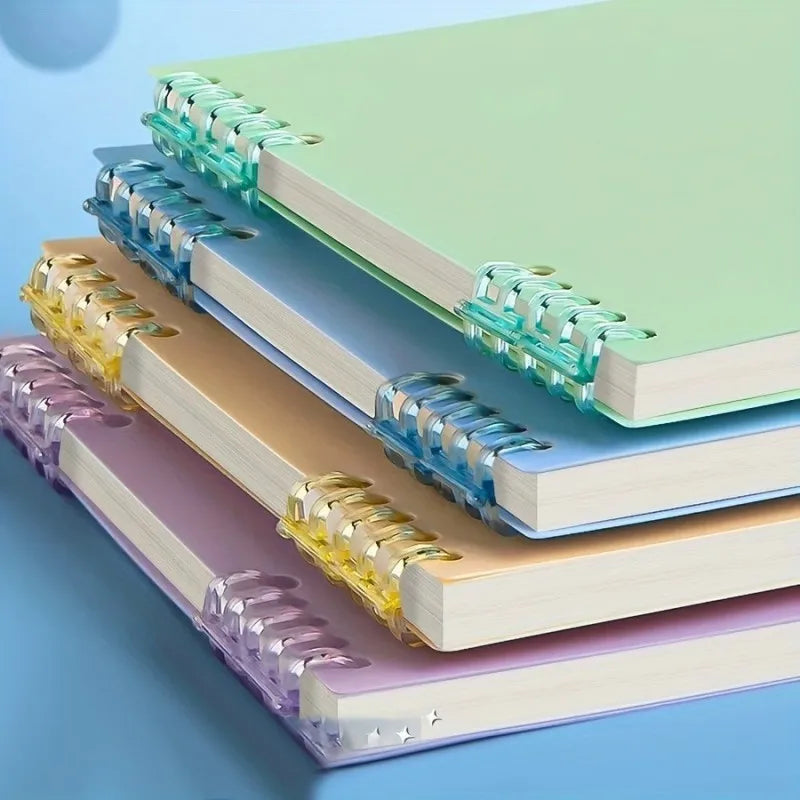 Refillable Spiral USA Notebook - Top-Flip Binding, Detachable Pages, A5 Lined Journal for Students