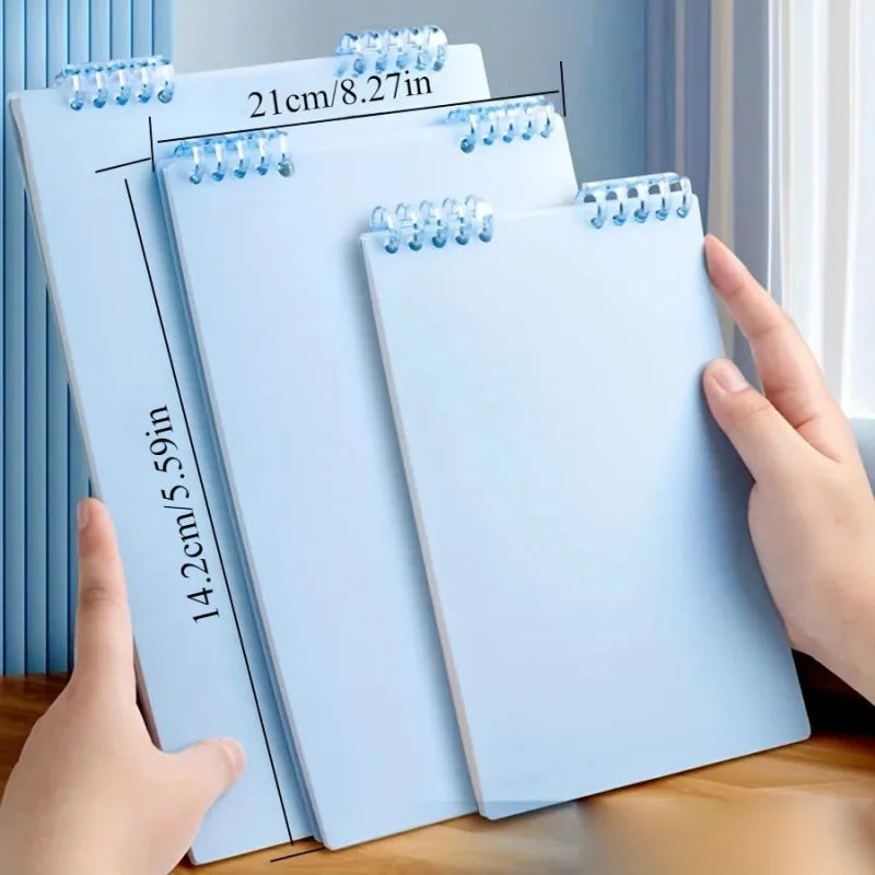 Refillable Spiral USA Notebook - Top-Flip Binding, Detachable Pages, A5 Lined Journal for Students
