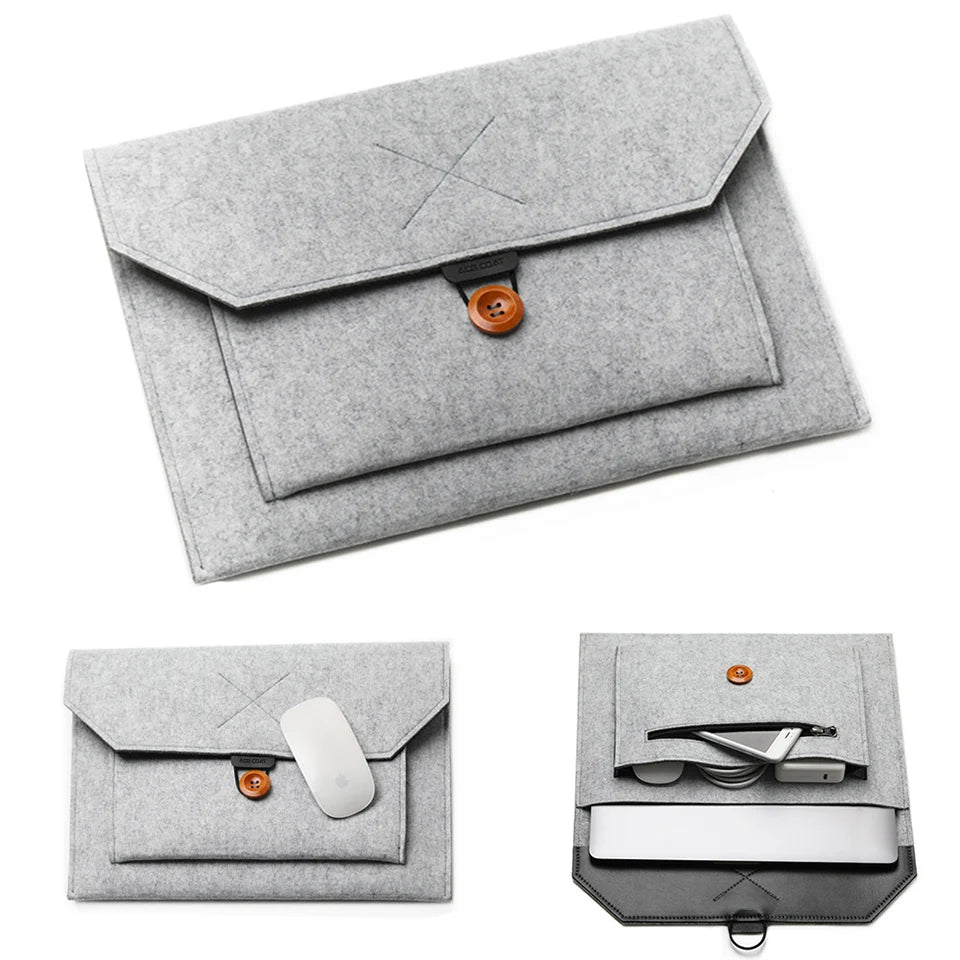 11.6/13/14/15" Laptop Sleeve USA Felt Ultralight Notebook Tablet Case Multi-Pocket Pouch Bag for Apple MacBook & ASUS