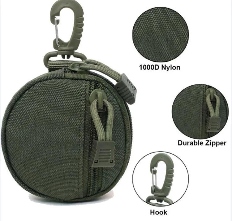Mini EDC Tool Pouch USA Keychain Zipper Holder for Earphones, Keys, Coins & Small Essentials, Compact Outdoor Hiking Utility Waist Bag