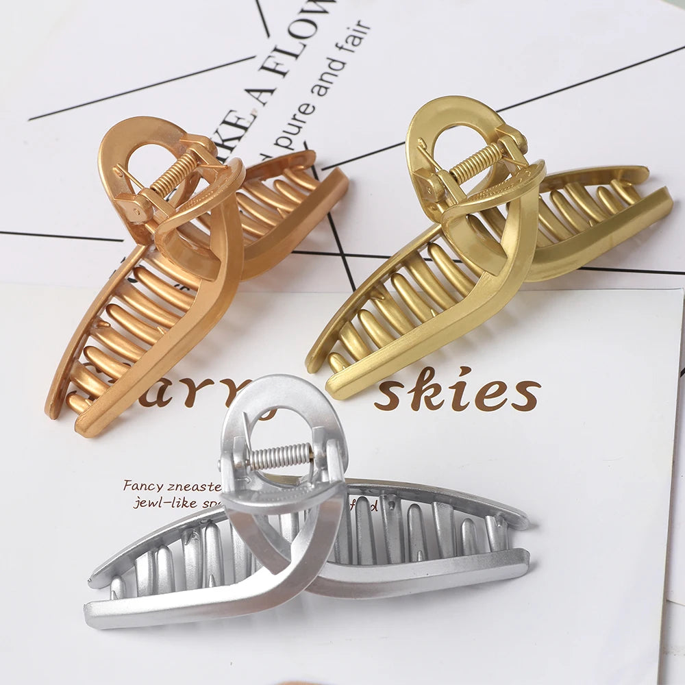 New Elegant Women Metal Hair Claw Canada Gold Hollow Geometric Vintage Hair Clip Barrette Headband Hair Accessory