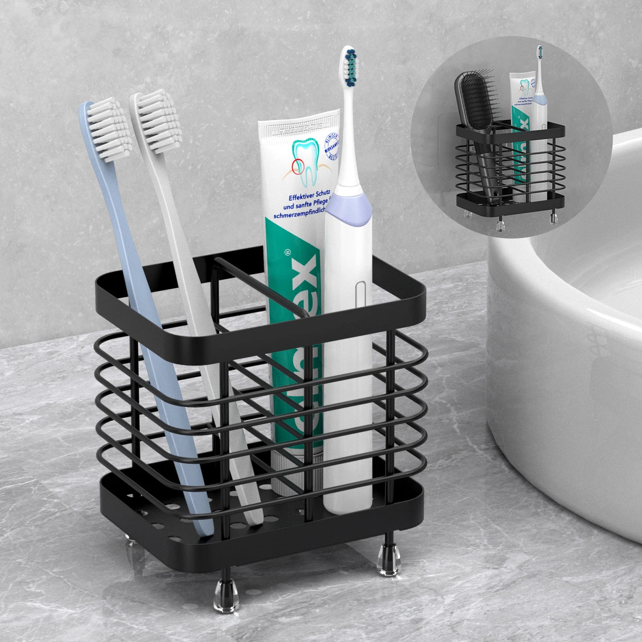 Stainless Steel Toothbrush Holder Canada for Bathroom Electric Toothbrush Wall Mounted Shower Toothbrush Toothpaste Holder