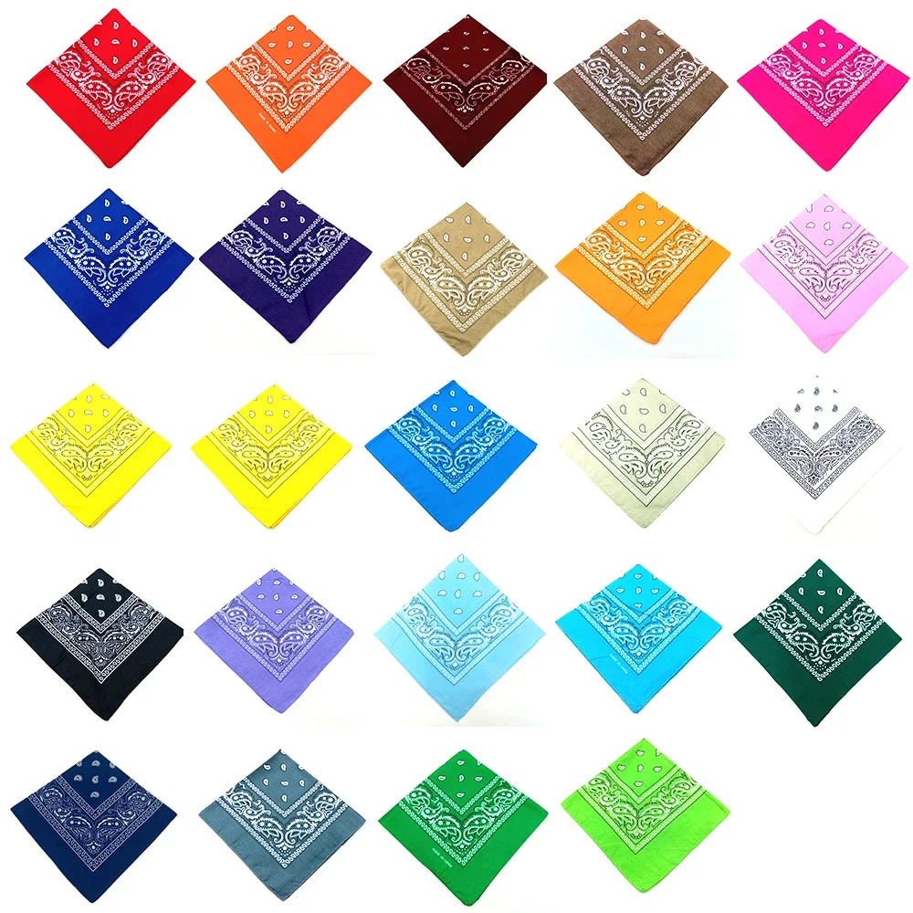 10pcs  Fashion Hip Hop 100% Cotton USA Bandana Square Scarf 55cm*55cm Paisley Headband Printed For Women/Men/Boys/Girls