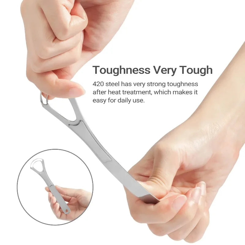1/2/4 Pcs Reusable Stainless Steel Tongue Scraper Canada Cleaner Fresh Breath Oral Hygiene Care Tool