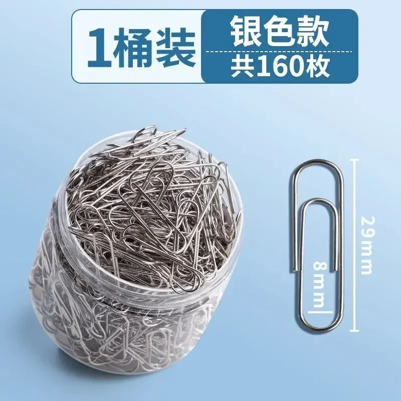 160PCS Colorful Paper Clips USA Large File & Bookmark Clips, Stainless Steel Office Stationery Paper Clip Organizer for School & Office Use