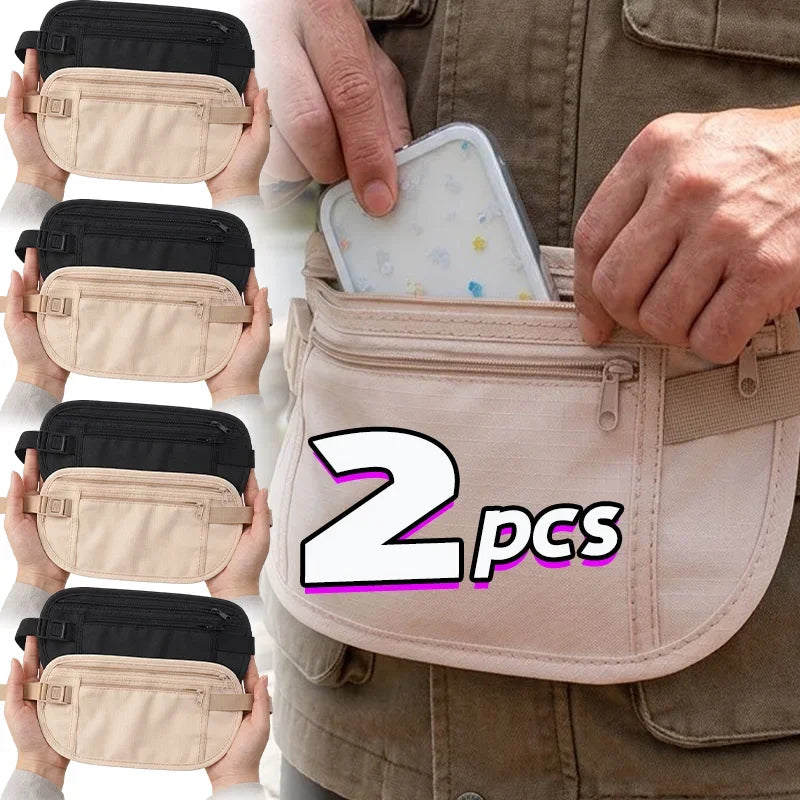 Running Waist Bag Canada Double-Layer Concealed Fanny Pack Slim Anti-Theft Travel Money Belt Waterproof Belt Bag for Men & Women Sports