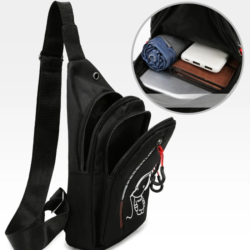 New Casual Fashion Chest Bag USA Men’s Shoulder Crossbody Bag Korean Cycling Backpack Trendy Portable Hand Bag for Men