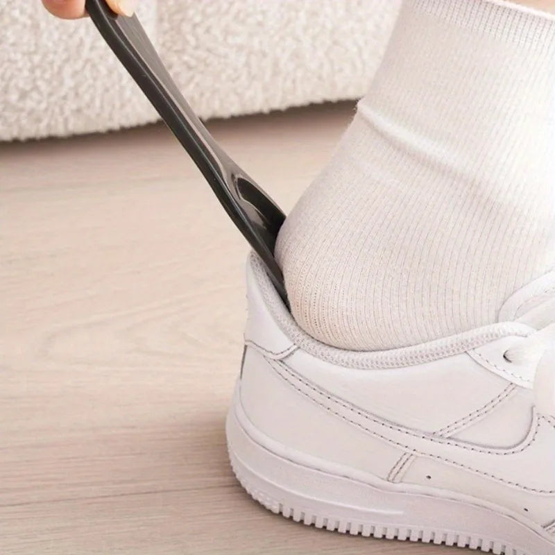 2PCS Unisex Long-Handle Shoe Horns USA Portable Plastic Shoe Helpers Non-Slip Easy-Wear Tools for Travel & Daily Use